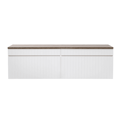 Móvel de toucador Zelie 160cm branco e madeira
