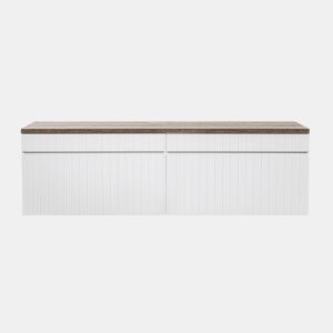 Móvel de toucador Zelie 160cm branco e madeira