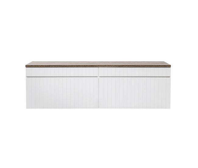 Mueble bajo lavabo 160cm y encimera zelie blanco y madera
