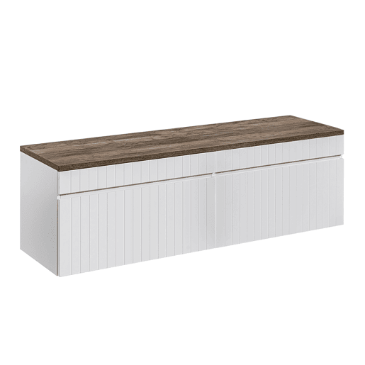 Móvel de toucador Zelie 160cm branco e madeira