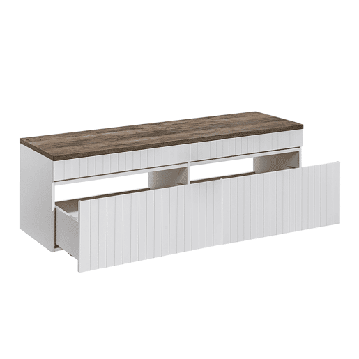 Móvel de toucador Zelie 160cm branco e madeira