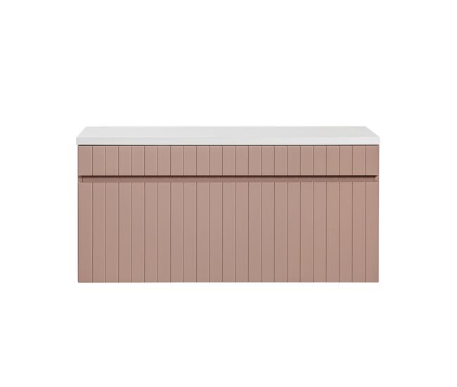 Mueble bajo lavabo 100 cm encimera zelie rosado y blanco