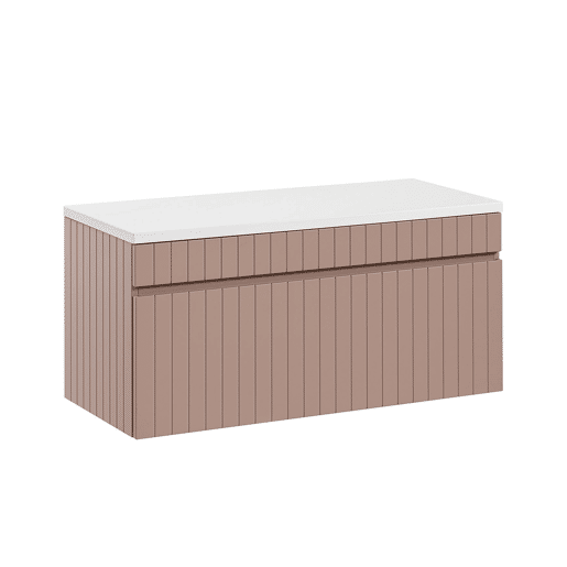 Móvel de toucador Zelie 100cm rosa e branco