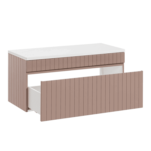 Móvel de toucador Zelie 100cm rosa e branco