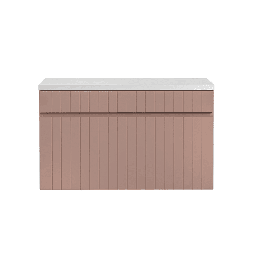 Móvel de toucador Zelie 80cm em rosa e branco
