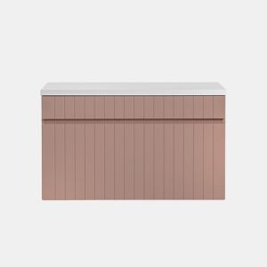 Móvel de toucador Zelie 80cm em rosa e branco