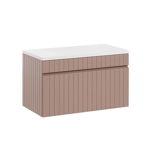 Móvel de toucador Zelie 80cm em rosa e branco