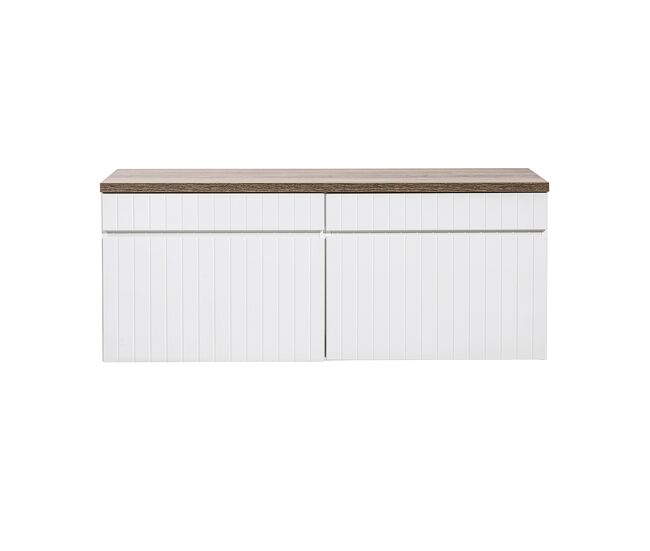 Mueble bajo lavabo 120cm y encimera Zelie Blanco y Madera