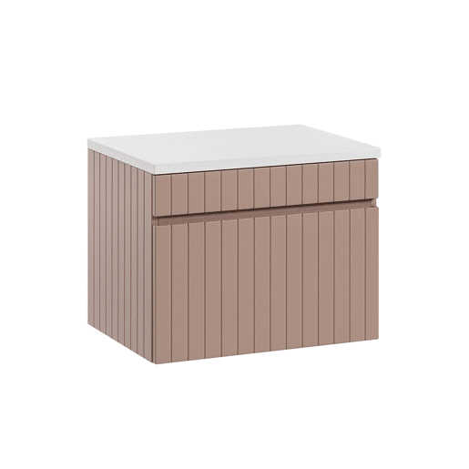 Móvel de toucador Lavatório de 60 cm Zelie Rosa e Branco