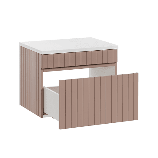 Móvel de toucador Lavatório de 60 cm Zelie Rosa e Branco