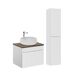 Conjunto mueble lavabo individual redondo y columna Zelie Conjunto mueble lavabo individual redondo y columna Zelie Blanco