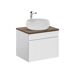 Conjunto mueble lavabo individual redondo y columna Zelie Conjunto mueble lavabo individual redondo y columna Zelie Blanco