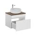 Conjunto mueble lavabo individual redondo y columna Zelie Conjunto mueble lavabo individual redondo y columna Zelie Blanco