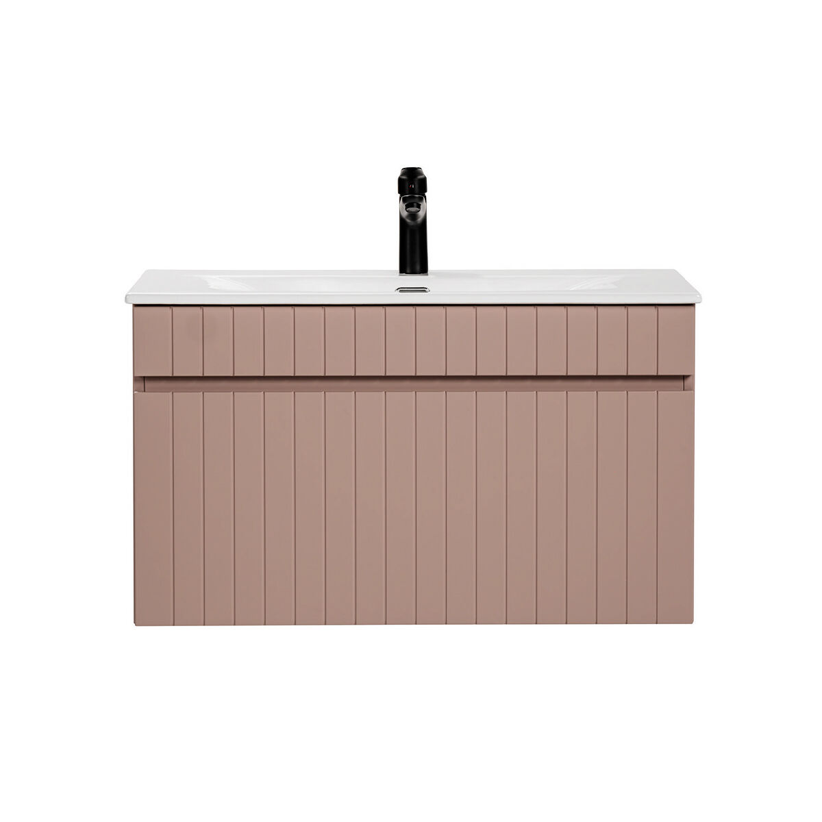 Mueble lavabo individual encastrado 80 cm zelie rosado