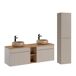 Conjunto mueble lavabo doble 2 nichos y columna Zelie Conjunto mueble lavabo doble 2 nichos y columna Zelie Beige