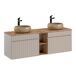 Conjunto mueble lavabo doble 2 nichos y columna Zelie Conjunto mueble lavabo doble 2 nichos y columna Zelie Beige
