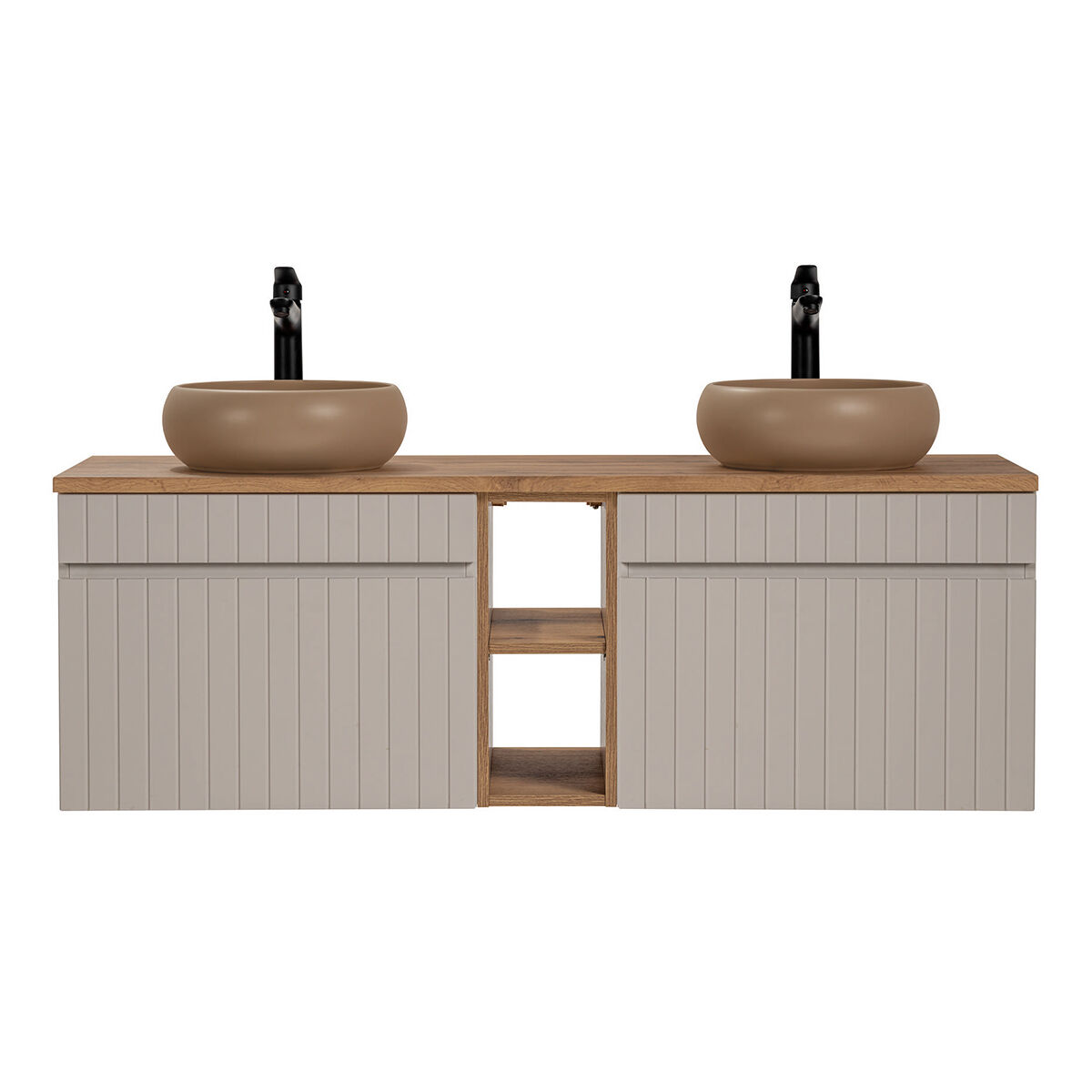 Mueble doble lavabo 2 nichos Zelie