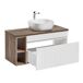 Conjunto mueble lavabo individual 2 nichos y columna Zelie 100 Conjunto mueble lavabo individual 2 nichos y columna Zelie 100 Blanco