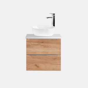 Móvel simples lavatório 60cm April Madeira e Branco