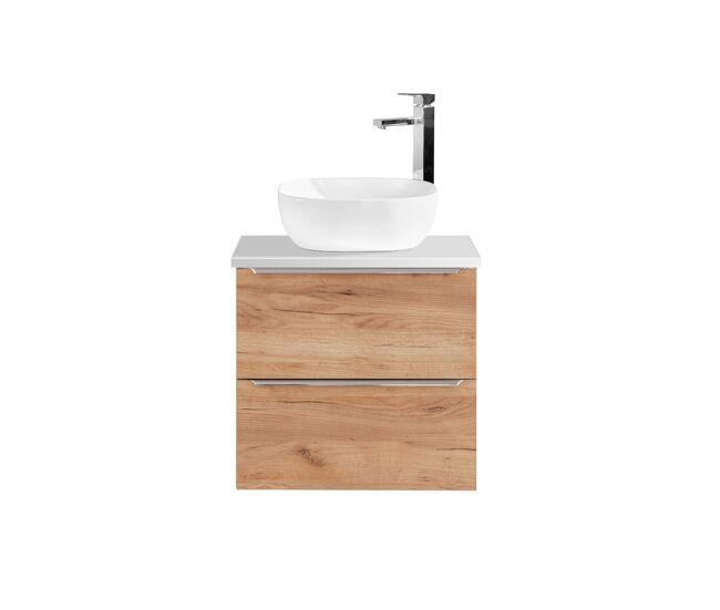 Mueble lavabo individual 60cm april madera y blanco