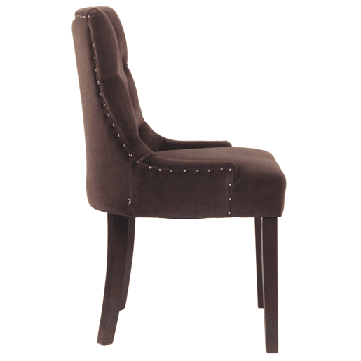 Juego de 4 sillas de comedor Aberdeen en terciopelo Marrón 58X55X92 cm