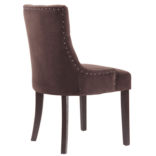 Juego de 4 sillas de comedor Aberdeen en terciopelo Marrón 58X55X92 cm