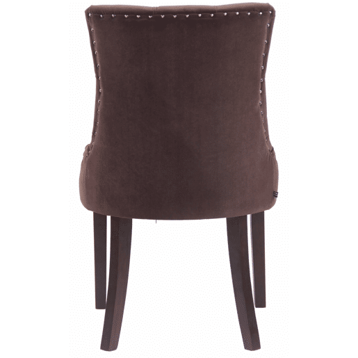 Juego de 4 sillas de comedor Aberdeen en terciopelo Marrón 58X55X92 cm