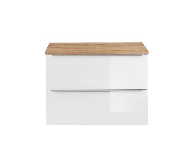 Mueble bajo lavabo april 80cm blanco y madera