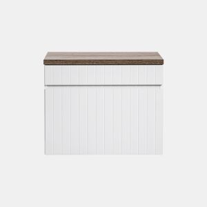 Móvel de toucador Zelie branco e madeira 60cm com tampo