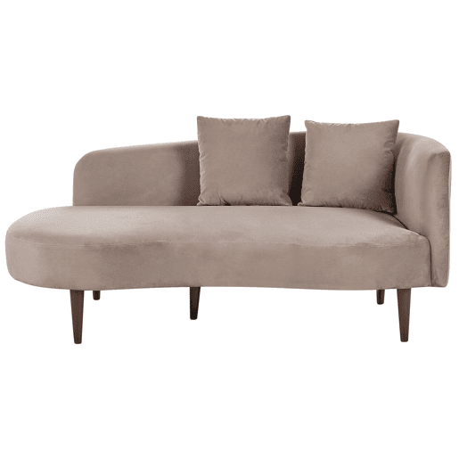 Chaise longue à direita CHAUMONT Veludo Taupe