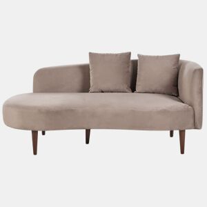 Chaise longue à direita CHAUMONT Veludo Taupe