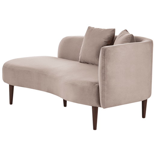 Chaise longue à direita CHAUMONT Veludo Taupe