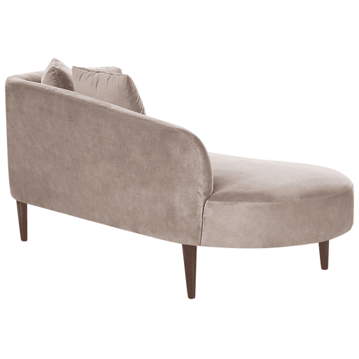 Chaise longue à direita CHAUMONT Veludo Taupe