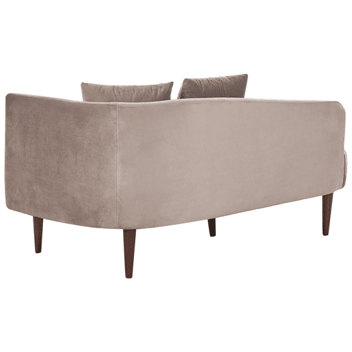 Chaise longue à direita CHAUMONT Veludo Taupe