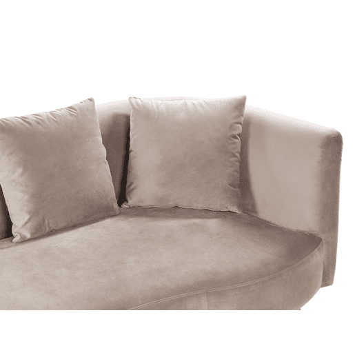 Chaise longue à direita CHAUMONT Veludo Taupe