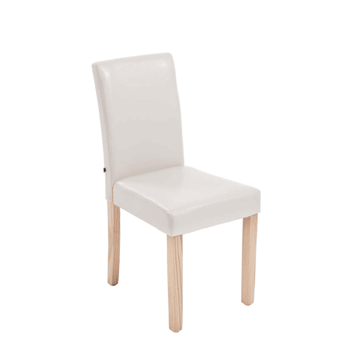Silla de comedor Ina Simil cuero Crema 47X41X91 cm