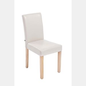 Silla de comedor Ina Simil cuero Crema 47X41X91 cm