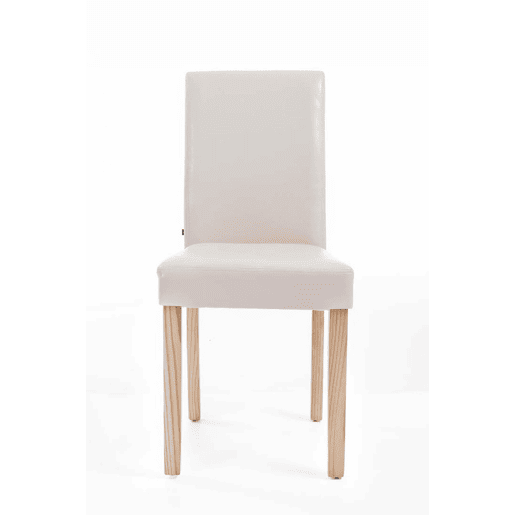 Silla de comedor Ina Simil cuero Crema 47X41X91 cm