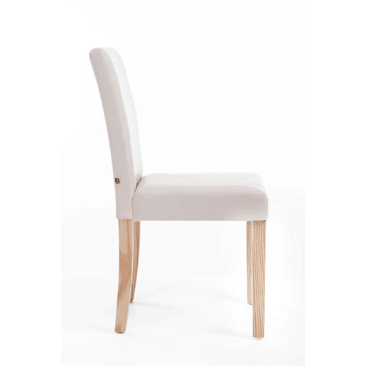 Silla de comedor Ina Simil cuero Crema 47X41X91 cm