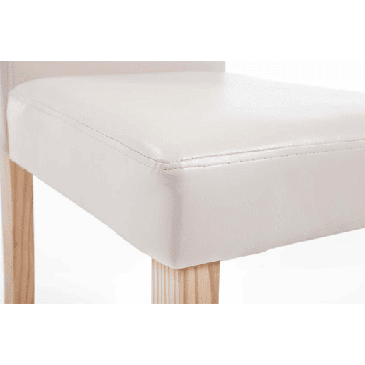 Silla de comedor Ina Simil cuero Crema 47X41X91 cm
