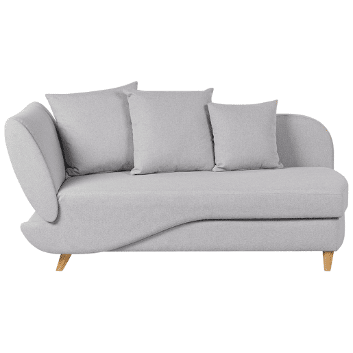 Beliani Chaise longue à esquerda Linho sintético MERI Beliani Chaise longue à esquerda Linho sintético MERI