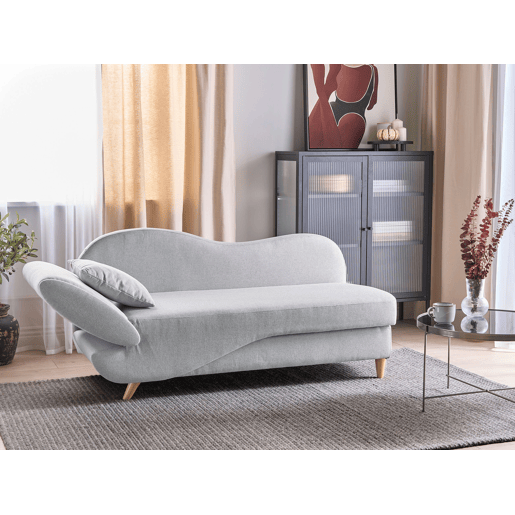 Beliani Chaise longue à esquerda Linho sintético MERI Beliani Chaise longue à esquerda Linho sintético MERI