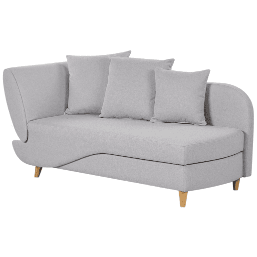 Beliani Chaise longue à esquerda Linho sintético MERI Beliani Chaise longue à esquerda Linho sintético MERI