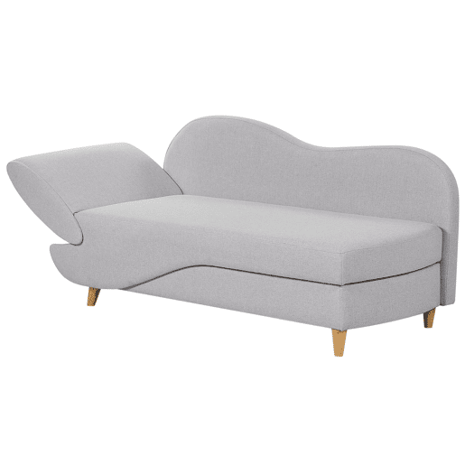 Beliani Chaise longue à esquerda Linho sintético MERI Beliani Chaise longue à esquerda Linho sintético MERI