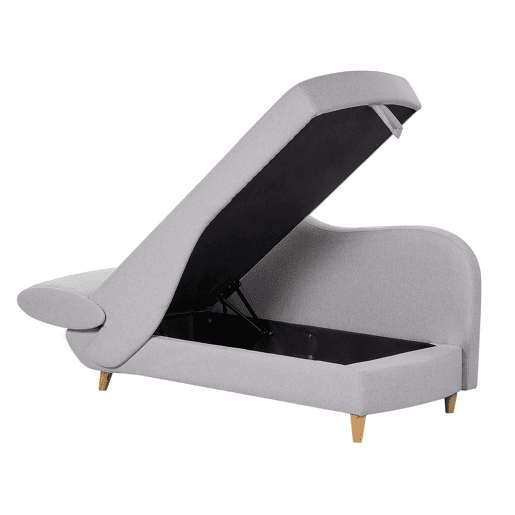 Beliani Chaise longue à esquerda Linho sintético MERI Beliani Chaise longue à esquerda Linho sintético MERI
