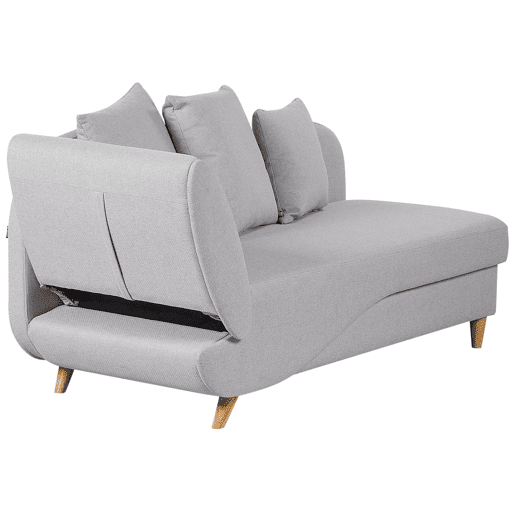 Beliani Chaise longue à esquerda Linho sintético MERI Beliani Chaise longue à esquerda Linho sintético MERI