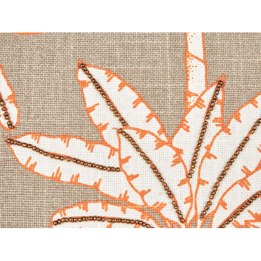 Almofada decorativa MELOBESIA Algodão 45 x 45 cm Creme Padrão de plantas