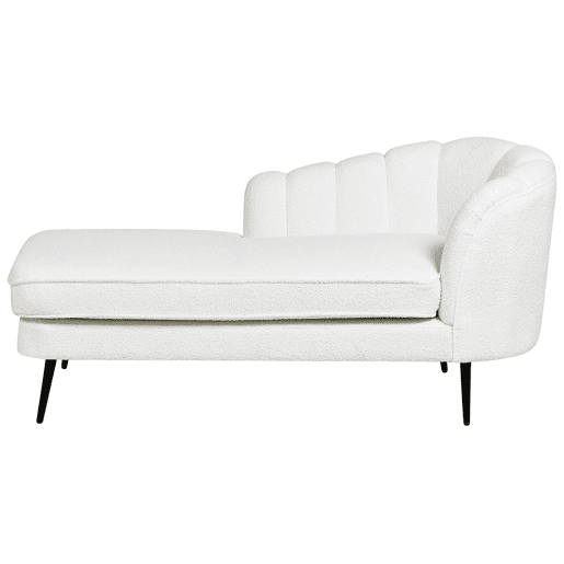 Chaise longue à direita ALLIER Bouclé Branco creme