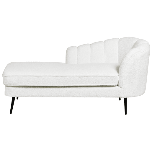 Chaise longue à direita ALLIER Bouclé Branco creme