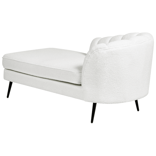 Chaise longue à direita ALLIER Bouclé Branco creme